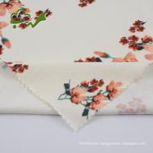 Flower smooth brushed single jersey polyester spandex fabric